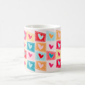 Colorful Cute Heart Pattern Valentijnsdag Koffiemok (Center)