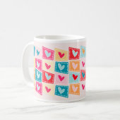 Colorful Cute Heart Pattern Valentijnsdag Koffiemok (Voorkant links)