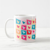 Colorful Cute Heart Pattern Valentijnsdag Koffiemok (Links)