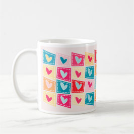 Colorful Cute Heart Pattern Valentijnsdag Koffiemok