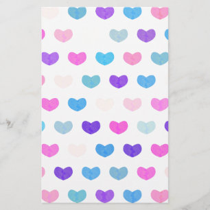 Colorful Cute Hearts VIII Briefpapier