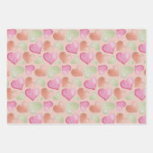 Colorful Cute Hearts Waterverf Patroon Inpakpapier Vel (Voorkant 2)