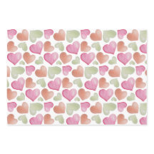 Colorful Cute Hearts Waterverf Patroon