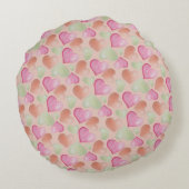 Colorful Cute Hearts Waterverf Patroon Rond Kussen (Achterkant)