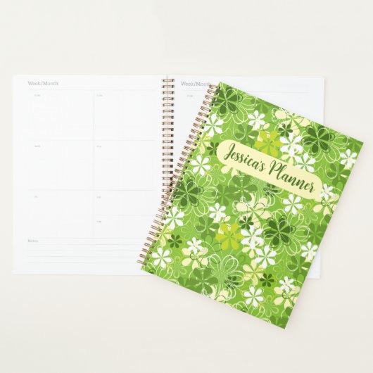 Colorful Cute Illustration Daisy Floral Pattern Planner (Display)