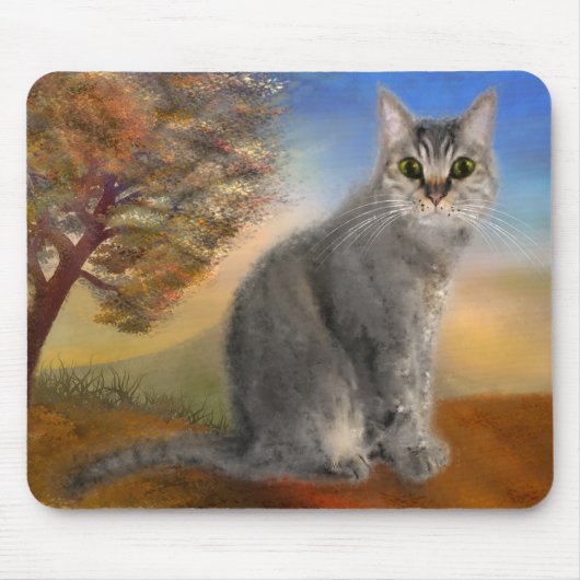 Colorful Cute Kat Fine Art Muismat (Voorkant)