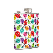 Colorful Cute Lady Bug naadloos patroon Heupfles (Rechts)