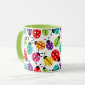 Colorful Cute Lady Bug naadloos patroon Mok (Voorkant links)