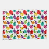 Colorful Cute Lady Bug naadloos patroon Theedoek (Horizontaal)