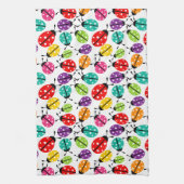 Colorful Cute Lady Bug naadloos patroon Theedoek (Verticaal)