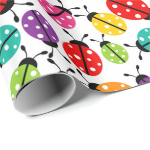 Colorful Cute Lady Bug naadloos patroonwikkel P Cadeaupapier