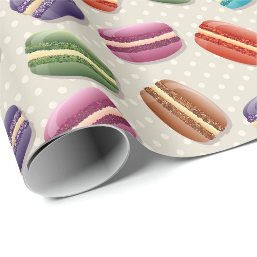 Colorful Cute Macaroons Patroon Cadeaupapier (Rol Hoek)