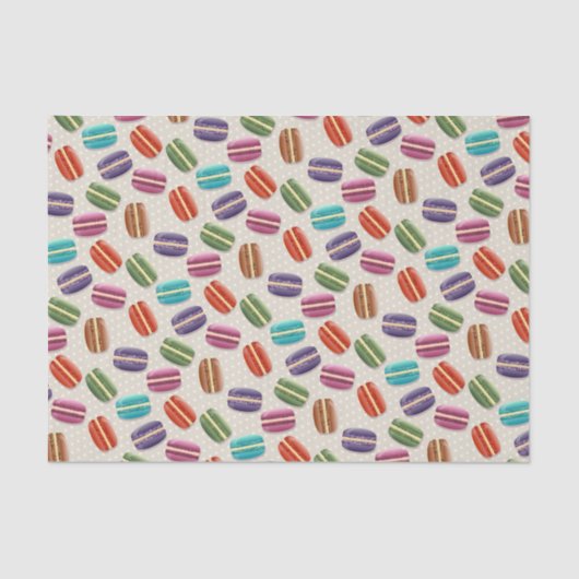 Colorful Cute Macaroons Patroon Tissuepapier (Voorkant)