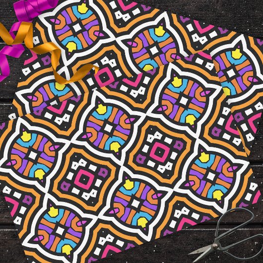 Colorful Cute  Moderne Tribal Ethnic Patroon Tissuepapier
