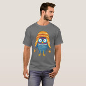 Colorful Cute Owl Funny Beanie Pet Earflaps T-shirt (Voorkant volledig)