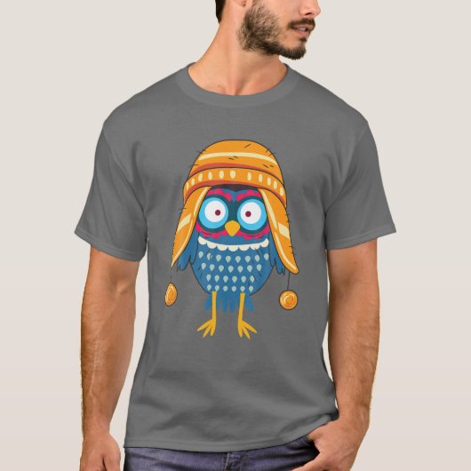 Colorful Cute Owl Funny Beanie Pet Earflaps T-shirt (Voorkant)