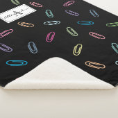 Colorful Cute Pastel Paper Clients Monogram Sherpa Deken (3/4)