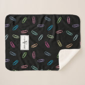 Colorful Cute Pastel Paper Clients Monogram Sherpa Deken (Voorkant (horizontaal))
