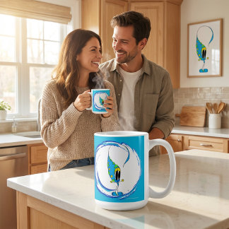 Colorful Cute Quirky Cartoon Character Koffiemok