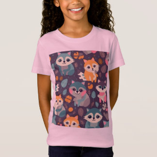 Colorful Cute Raccoon T-shirt
