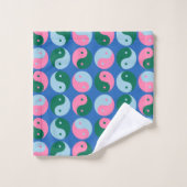 Colorful Cute Retro Yin Yang Pattern Blue Bad Handdoek (Wasdoekje)