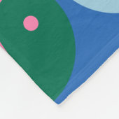 Colorful Cute Retro Yin Yang Pattern Blue Fleece Deken (Hoek)