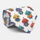 Colorful Cute Robot Pattern Stropdas (Opgerold)