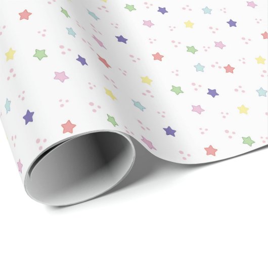 Colorful Cute Stars Pattern Gift Cadeaupapier (Rol Hoek)