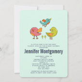 Colorful Cute Whimsical Birds Baby shower Kaart (Voorkant)