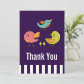 Colorful Cute Whimsical Birds Bedankt (Staand voorkant)
