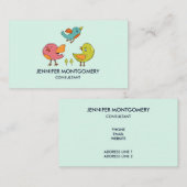 Colorful Cute Whimsical Birds Trio Visitekaartje (Voorkant / Achterkant)