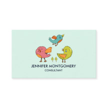Colorful Cute Whimsical Birds Trio