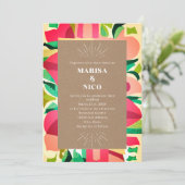 Colorful Cutouts Cardstock Abstract Weddenschap Kaart (Staand voorkant)