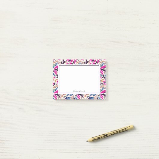 Colorful Cutouts Floral Post-it® Notes (Op bureau)