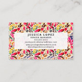 Colorful Cutouts Floral Professional Visitekaartje (Achterkant)