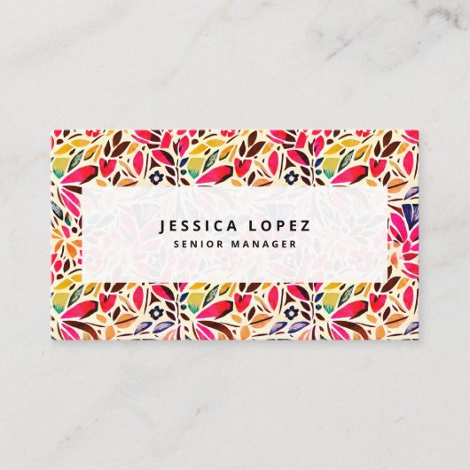 Colorful Cutouts Floral Professional Visitekaartje (Voorkant)