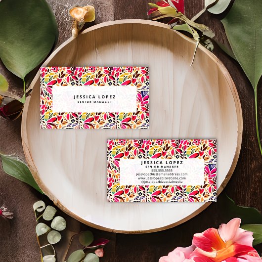 Colorful Cutouts Floral Professional Visitekaartje
