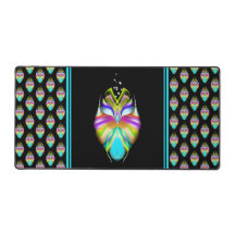 Colorful Cyan and Black Oracle Owl