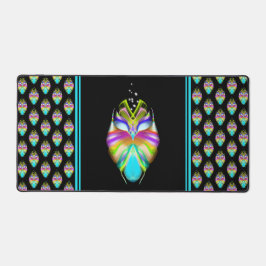 Colorful Cyan and Black Oracle Owl Bureaumat