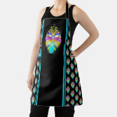 Colorful Cyan and Black Oracle Owl Schort (Insitu)