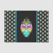 Colorful Cyan and Black Oracle Owl Tissuepapier (Voorkant)