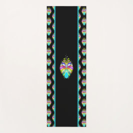 Colorful Cyan and Black Oracle Owl Yogamat