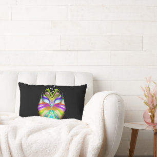 Colorful Cyan Black Oracle Owl Two Ziet er in één Kussen