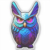 Colorful Cyber Owl Sticker (Voorkant)