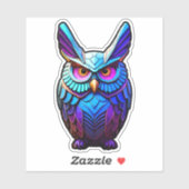 Colorful Cyber Owl Sticker (Vel)