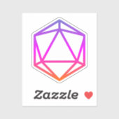 Colorful D20 Dice Sticker (Vel)