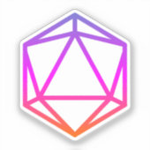 Colorful D20 Dice Sticker (Voorkant)