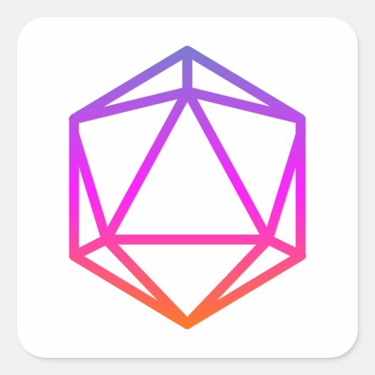 Colorful D20 Dice Vierkante Sticker (Voorkant)