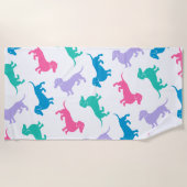 Colorful Dachshund Beach Party Strandlaken (Voorkant)