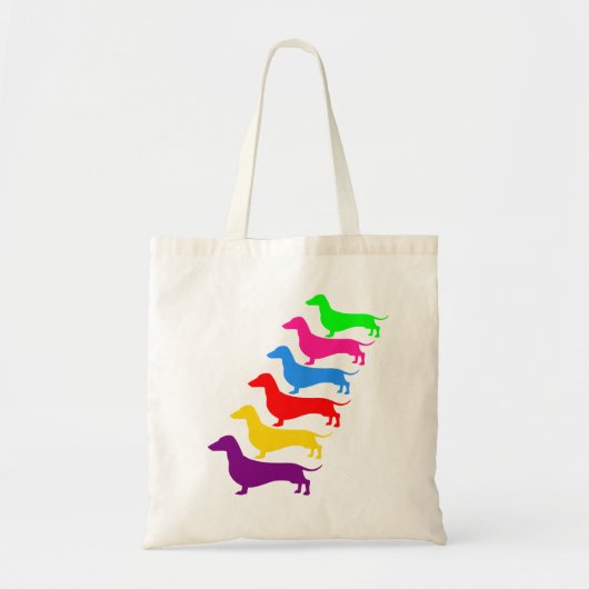 Colorful Dachshund-Canvas tas (Voorkant)